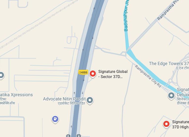 Signature Global Sarvam, Sector 37D Gurgaon Location Map
